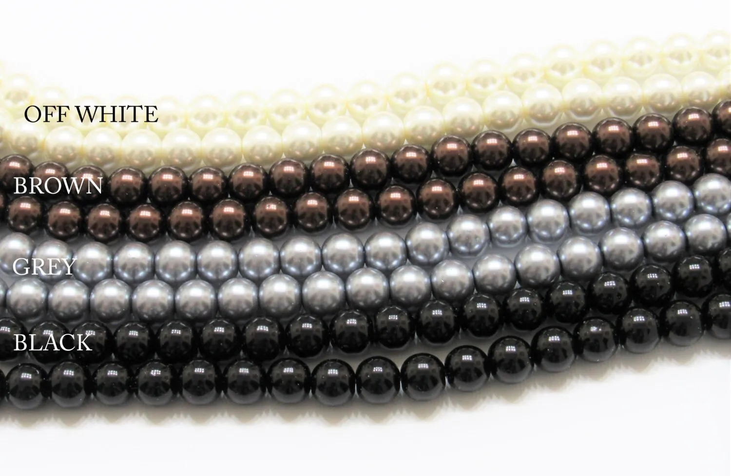 10mm Faux Glass Pearls White, Coffee, Lt. Grey, Black Bubblegum Pearls Chunky Pearls, Gumball Beads 10mm hole 1.5mm Colorful Beads,