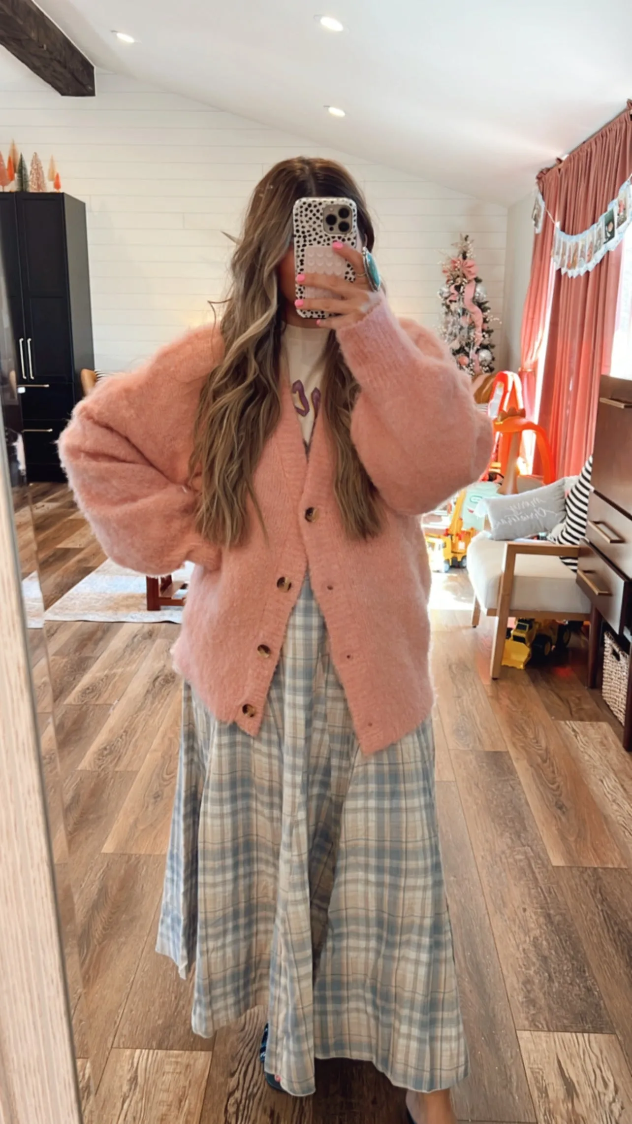 Baby Blues Plaid Maxi Skirt