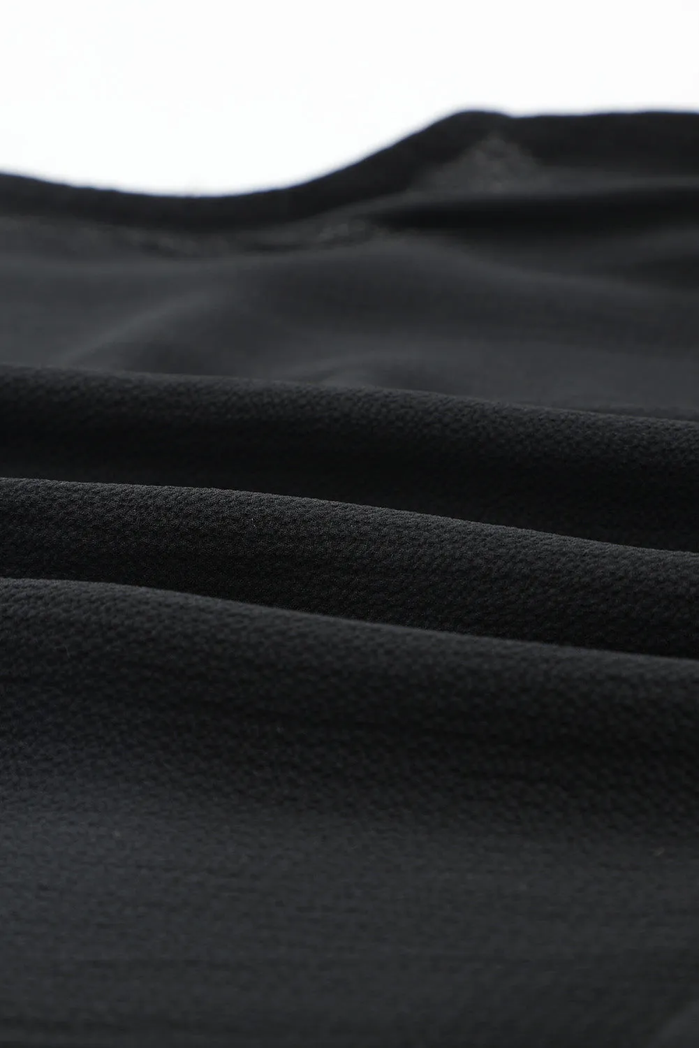 Black Sleeveless V Neck Ruffled Swing Mini Dress