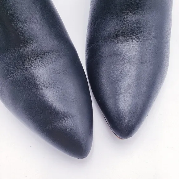 Cole Haan Womens 9.5 Elyse Bootie Black Leather Block Heel Pointed Toe
