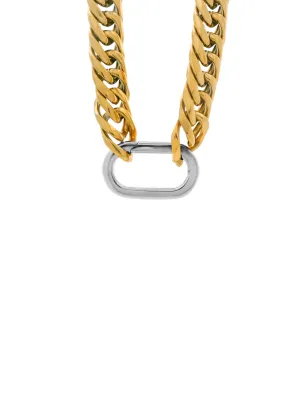 Collar Combinado Eslabon Con Broche Rectangular