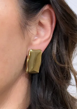 Dalida Gold Chunky Rectangle Earrings