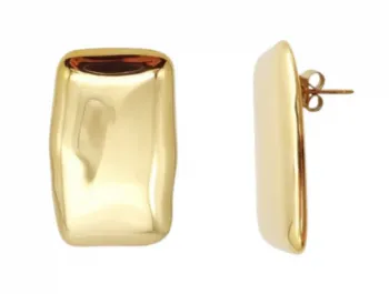 Dalida Gold Chunky Rectangle Earrings