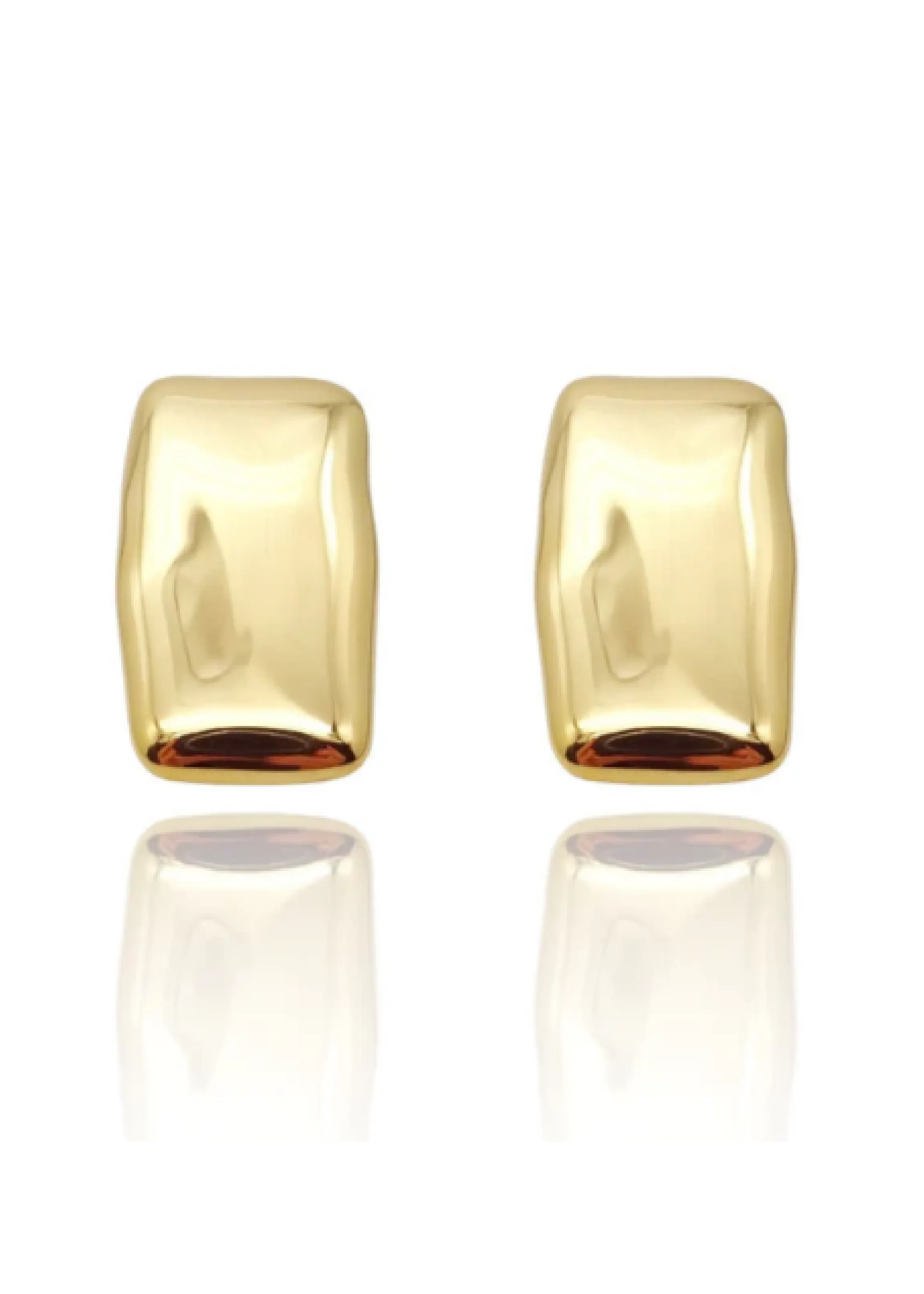 Dalida Gold Chunky Rectangle Earrings
