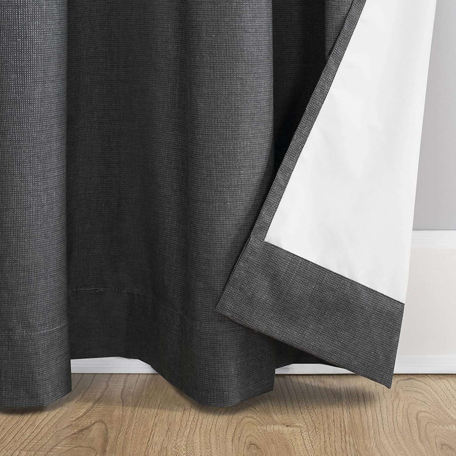 Duran Thermal Insulated Total Blackout Grommet Top Curtain Panels- Sun Zero-Charcoal! 50"X108" Each! Retails $208 W/Tax! Winner can buy 2nd set at winning bid!