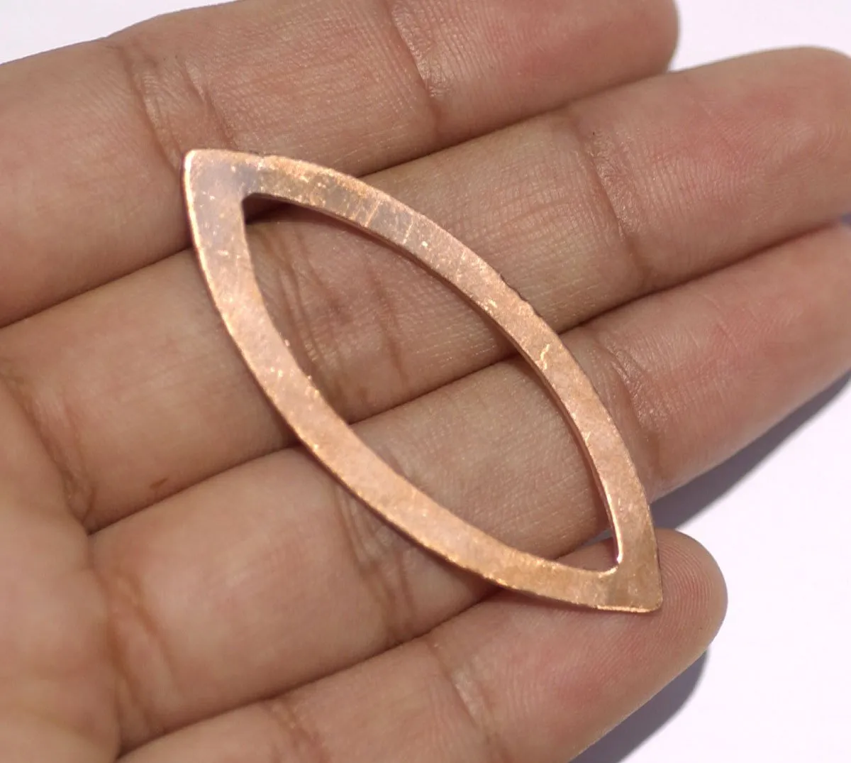 Eye Pointed Oval Frame Blank 49mmx20mm 20G Shape Cutout Enameling Stamping Texturing Charm - Jewelry Supplies