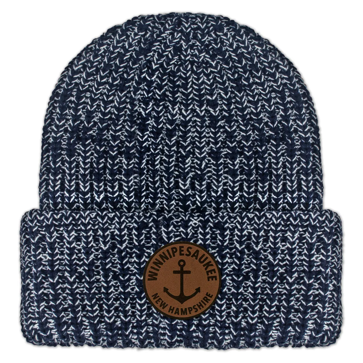 Lake Winnipesaukee Leather Patch Chunky Knit