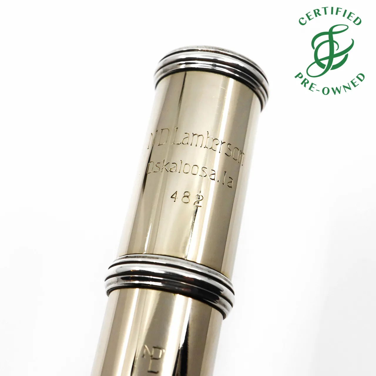 Lamberson #482 - 9K White Gold flute, inline G, C# trill key, B footjoint