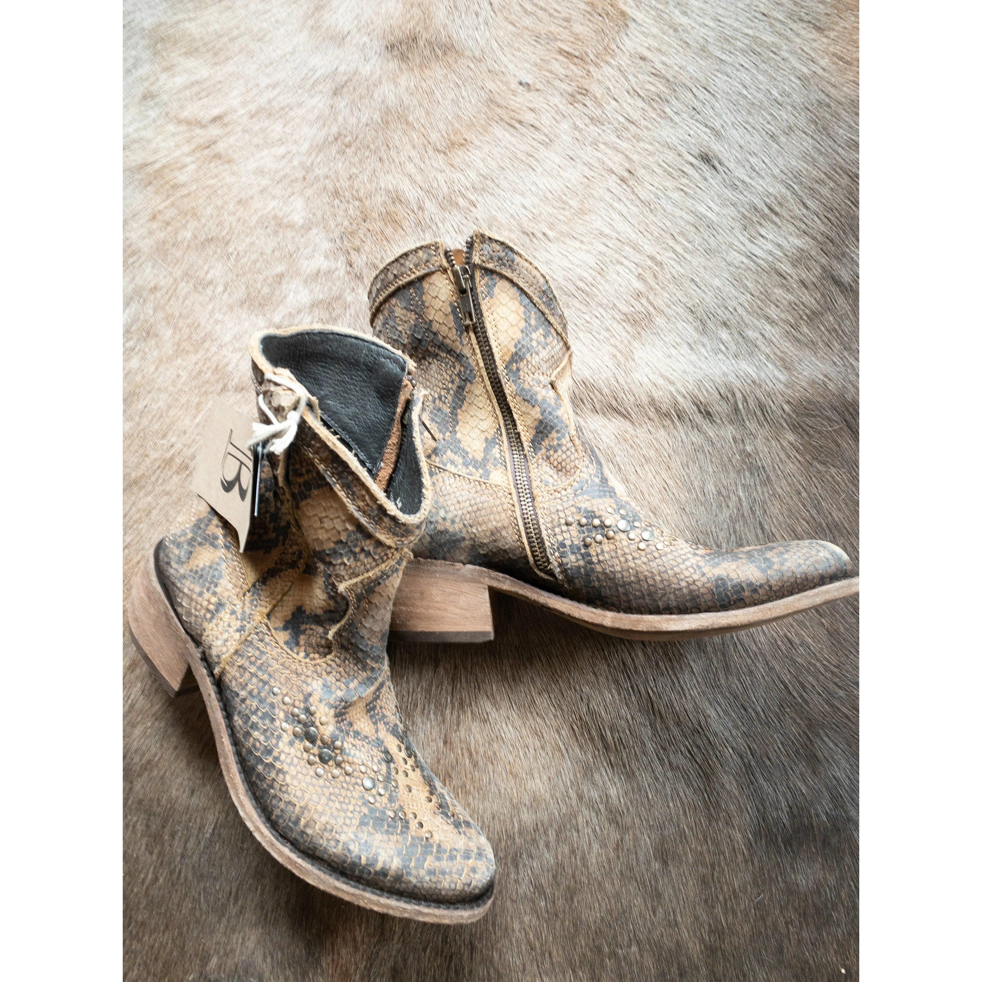 Liberty Black Python Printed Bootie