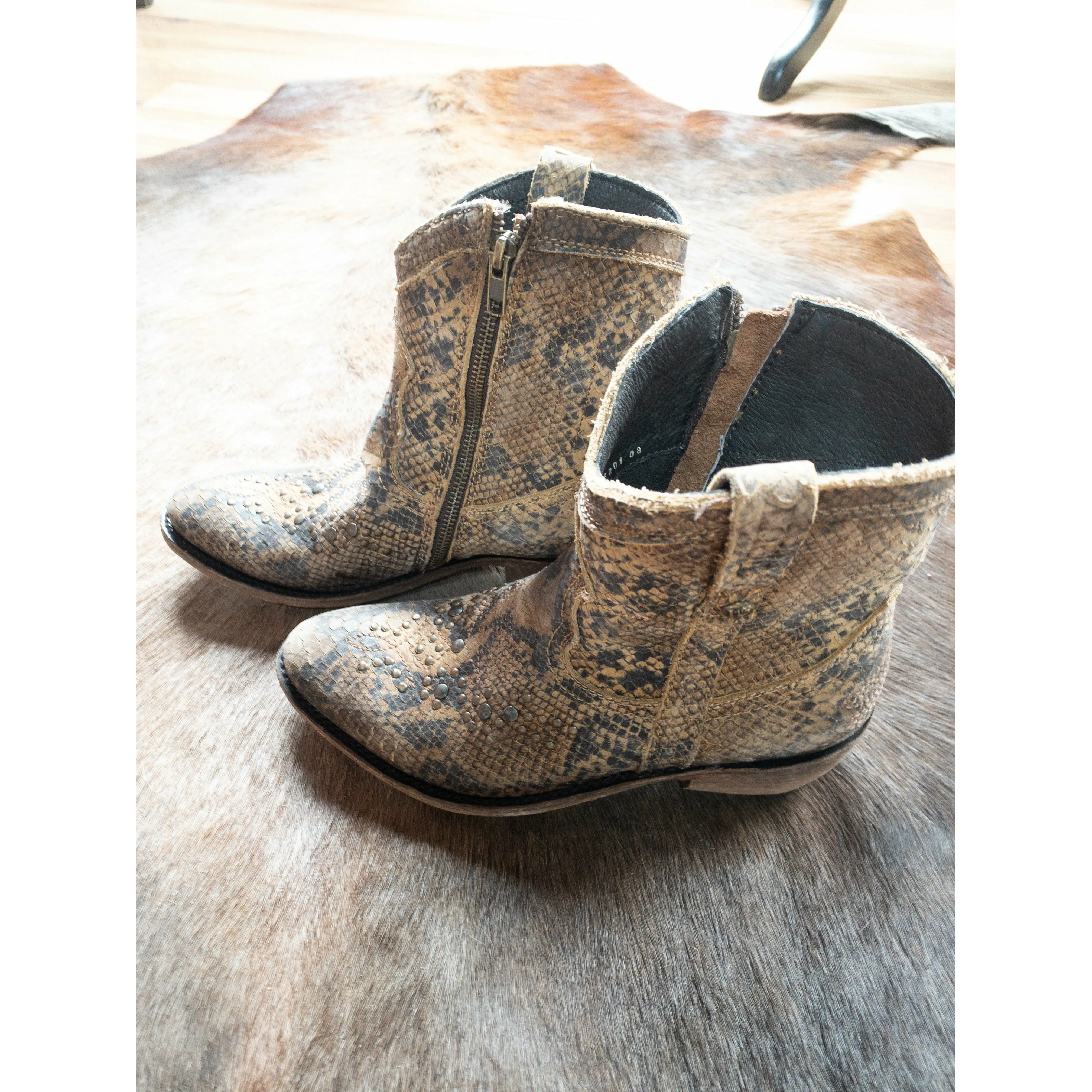 Liberty Black Python Printed Bootie