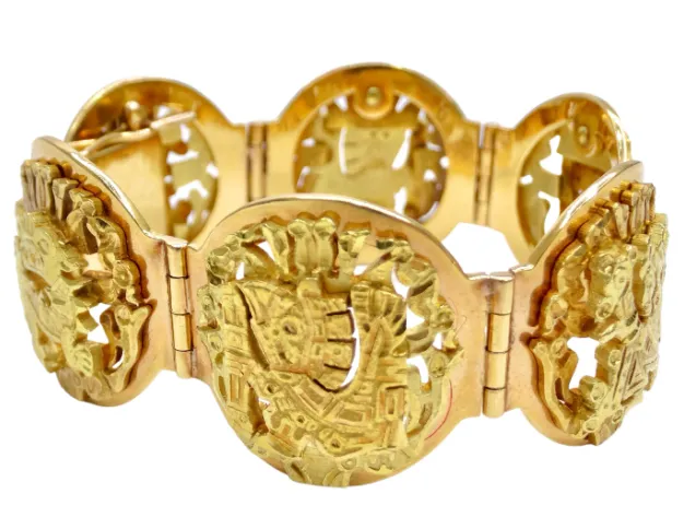 Mayan 1960's 18k Gold Bracelet