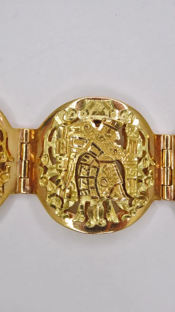 Mayan 1960's 18k Gold Bracelet