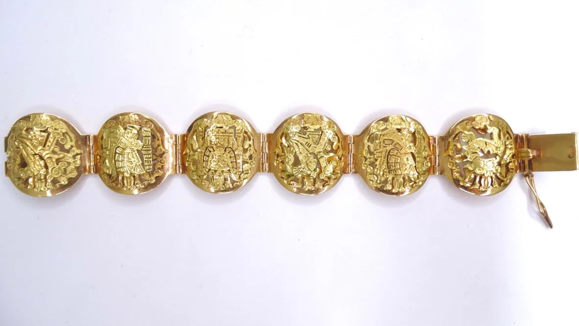 Mayan 1960's 18k Gold Bracelet
