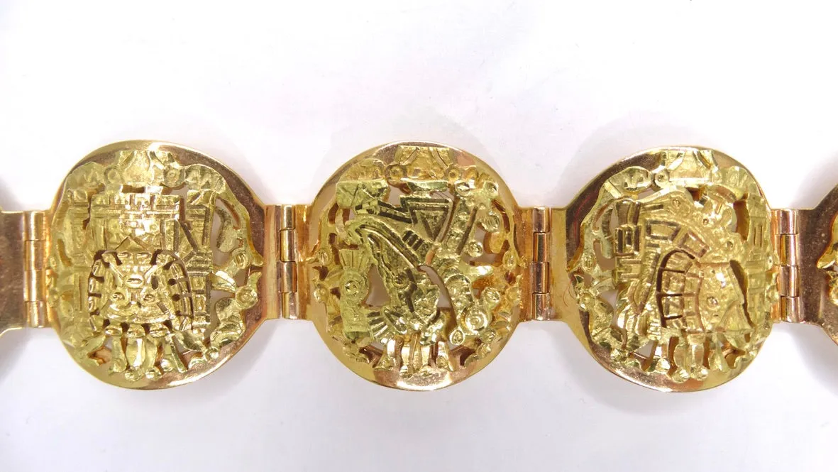 Mayan 1960's 18k Gold Bracelet