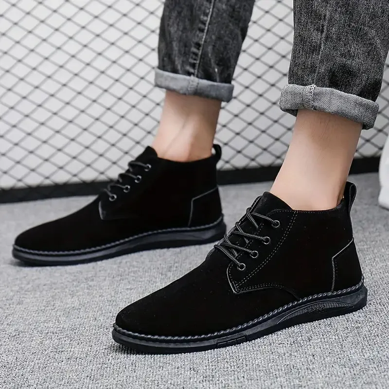 Men's Suede Ankle Boots – Stylish, Lightweight, Lace-Up Casual Footwear