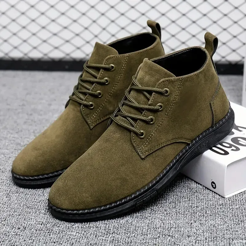 Men's Suede Ankle Boots – Stylish, Lightweight, Lace-Up Casual Footwear