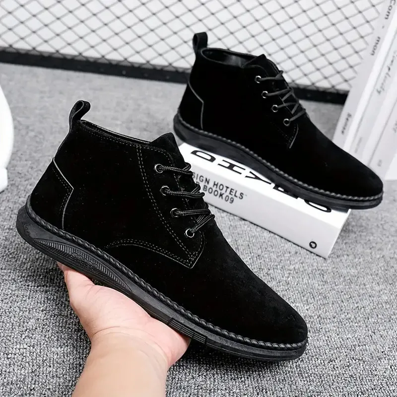 Men's Suede Ankle Boots – Stylish, Lightweight, Lace-Up Casual Footwear