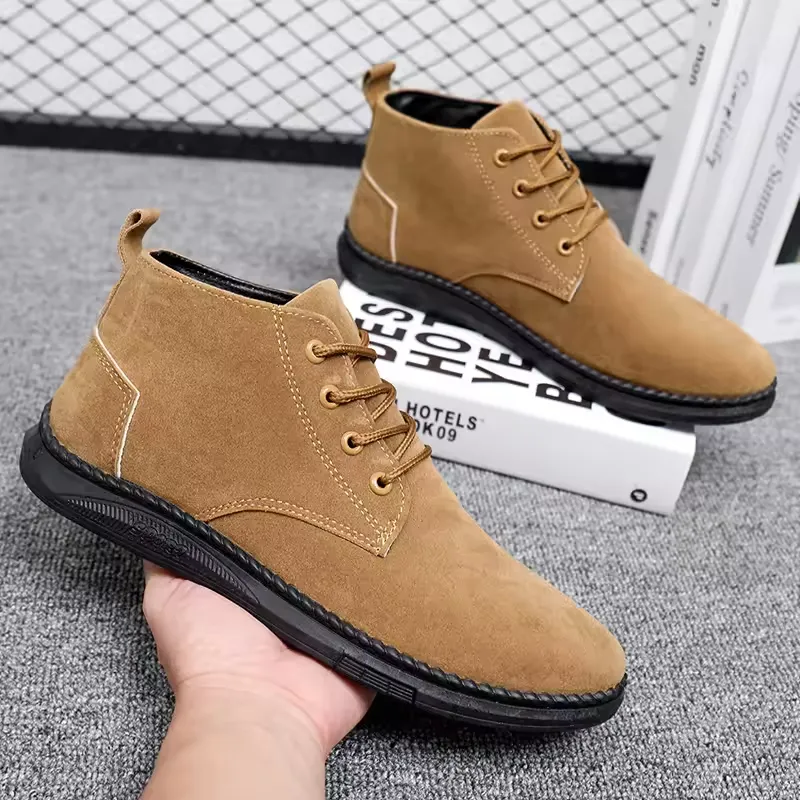 Men's Suede Ankle Boots – Stylish, Lightweight, Lace-Up Casual Footwear