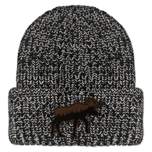 Moose Tree Skyline Leather Patch Chunky Knit