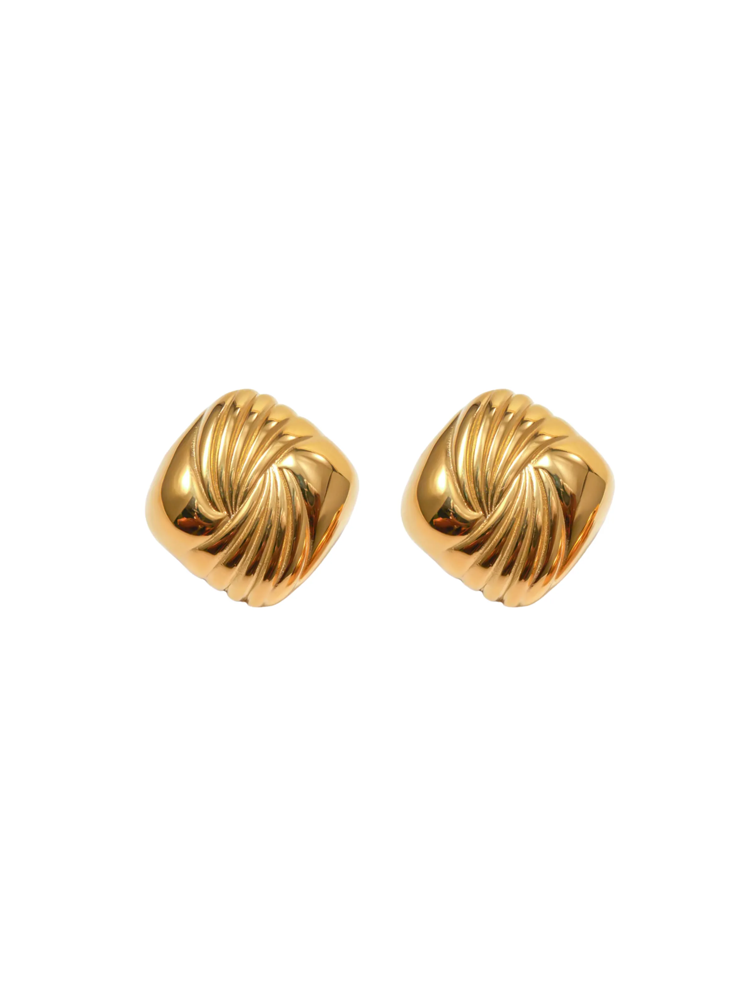 Par Arete Rombo Chunky Con Espiral