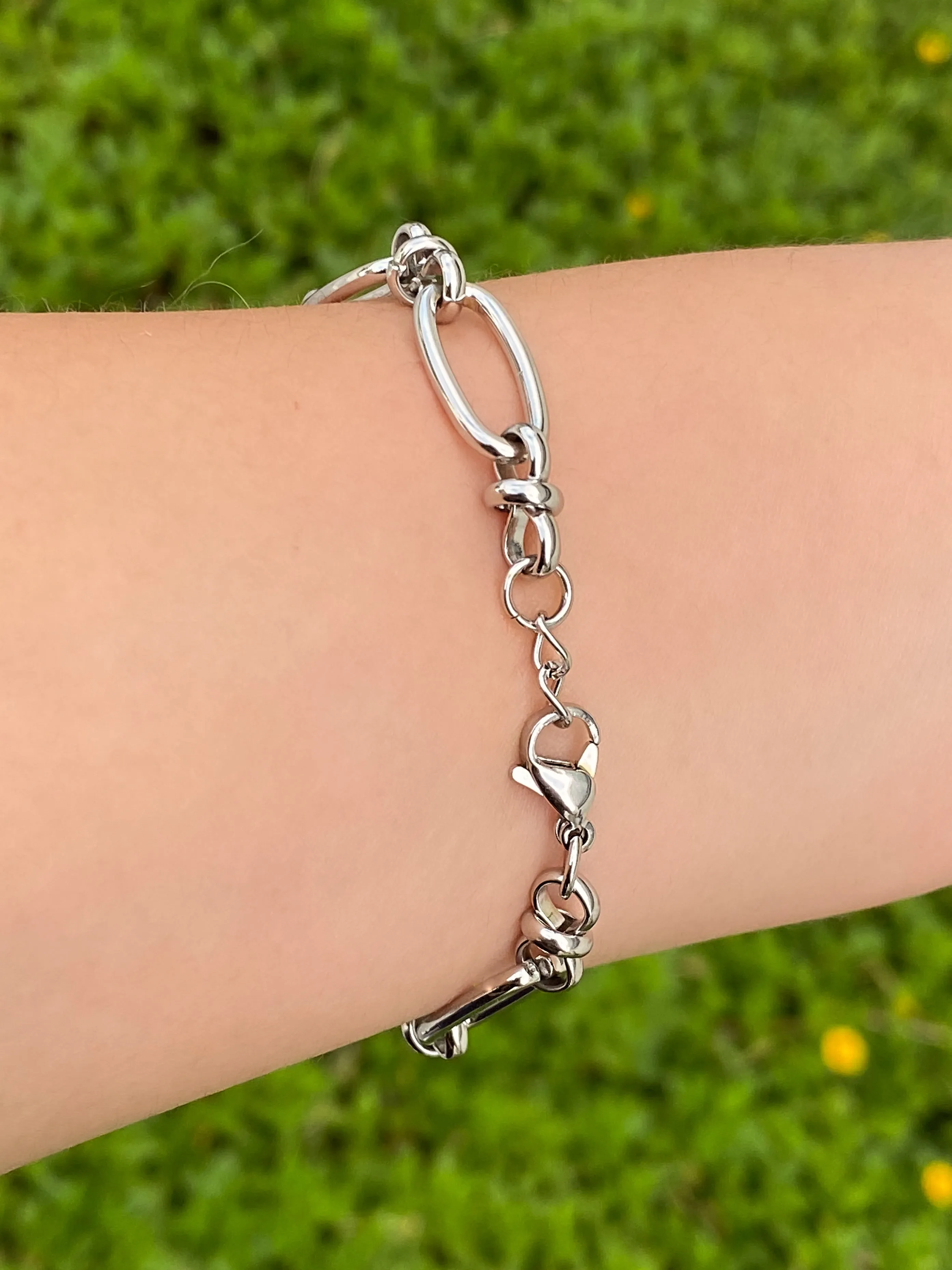 Pulsera Eslabones Plateado Chunky