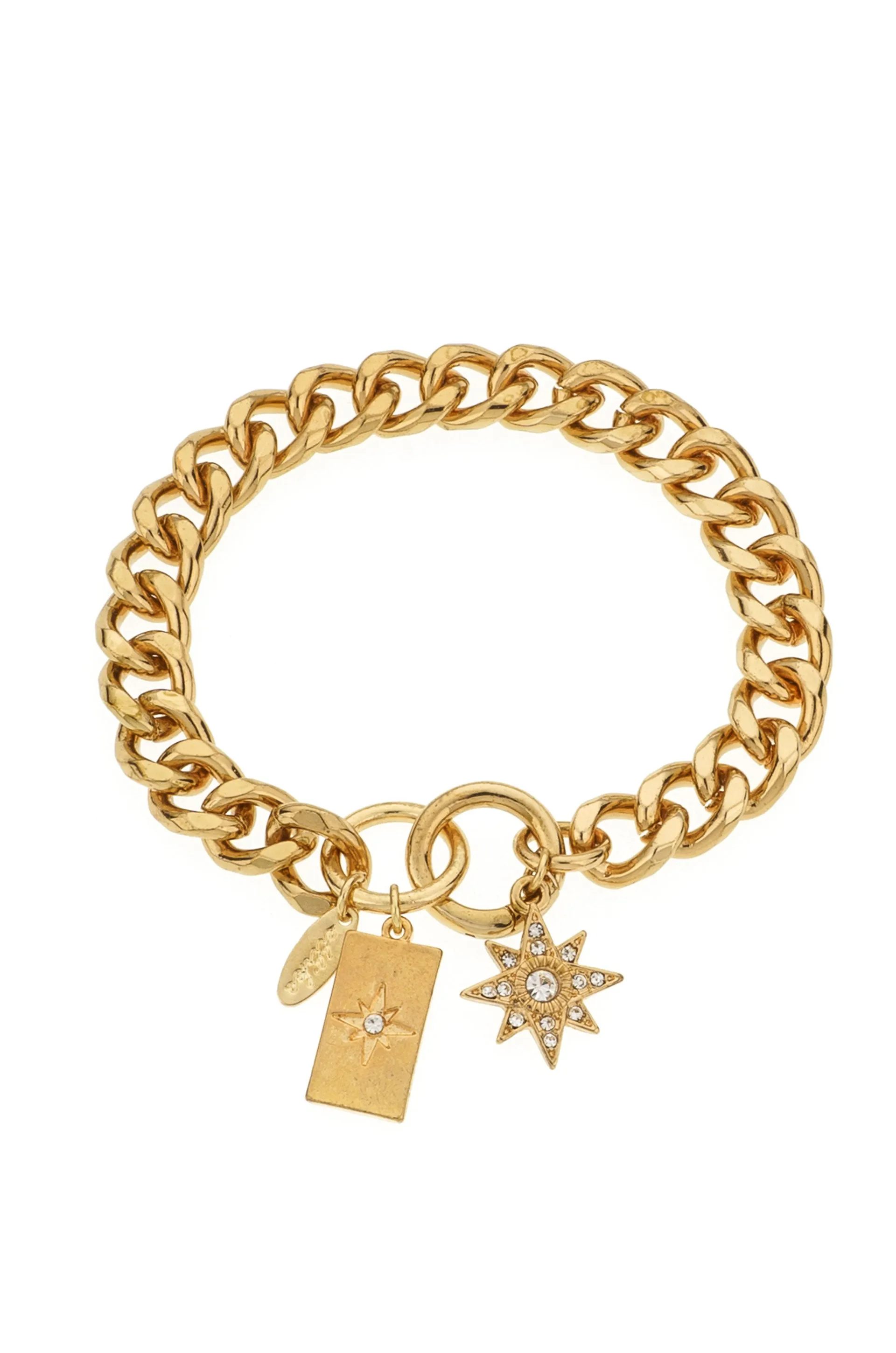 Starry Charms 18k Gold Plated Chain Link Bracelet