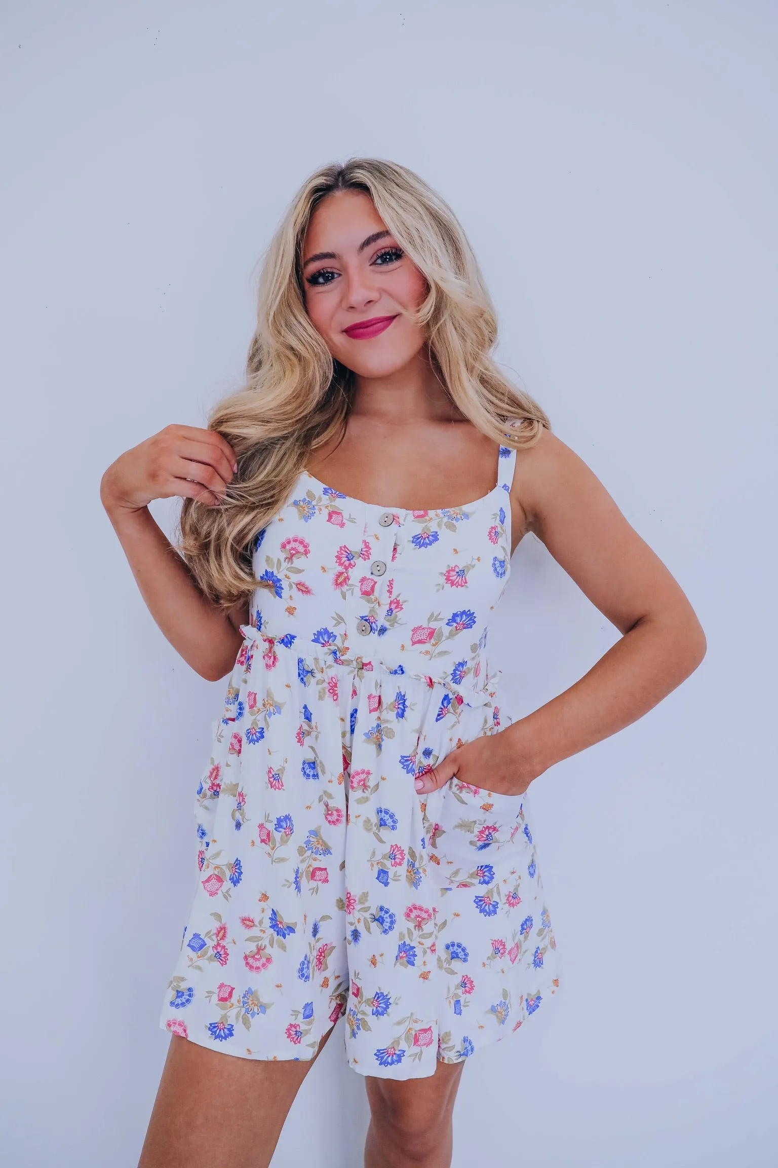 Taylor Babydoll Tank Floral Romper