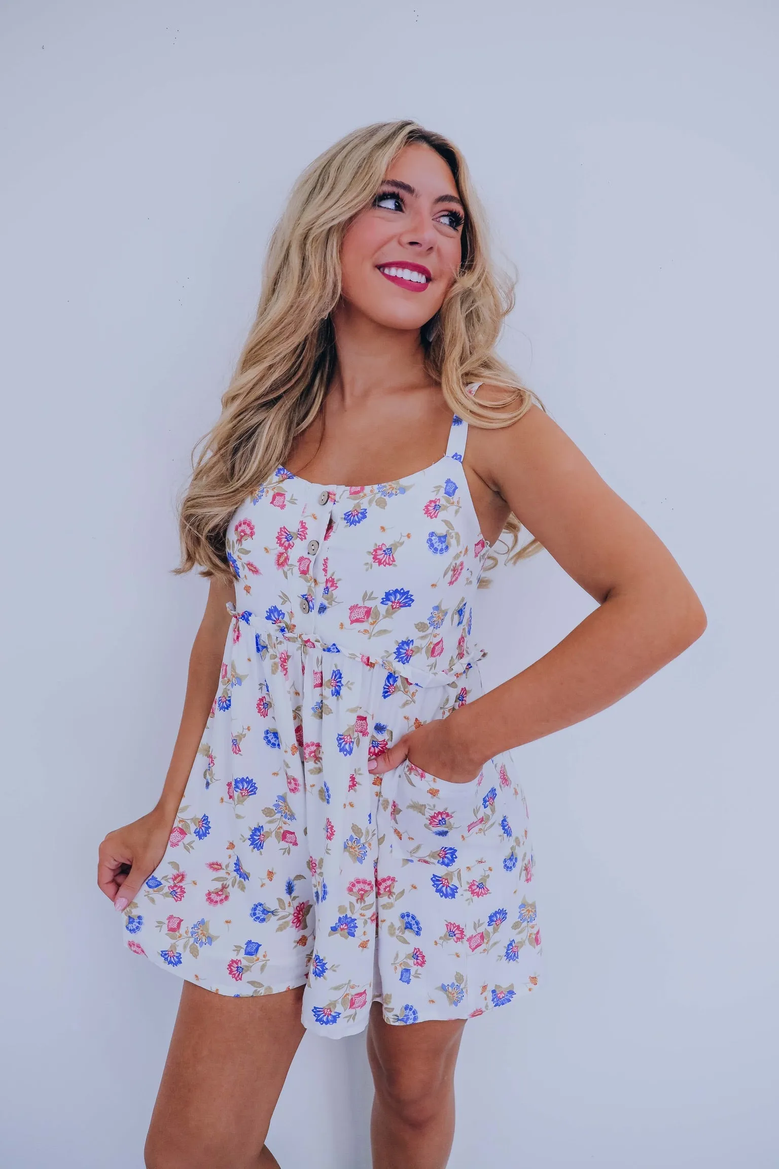 Taylor Babydoll Tank Floral Romper
