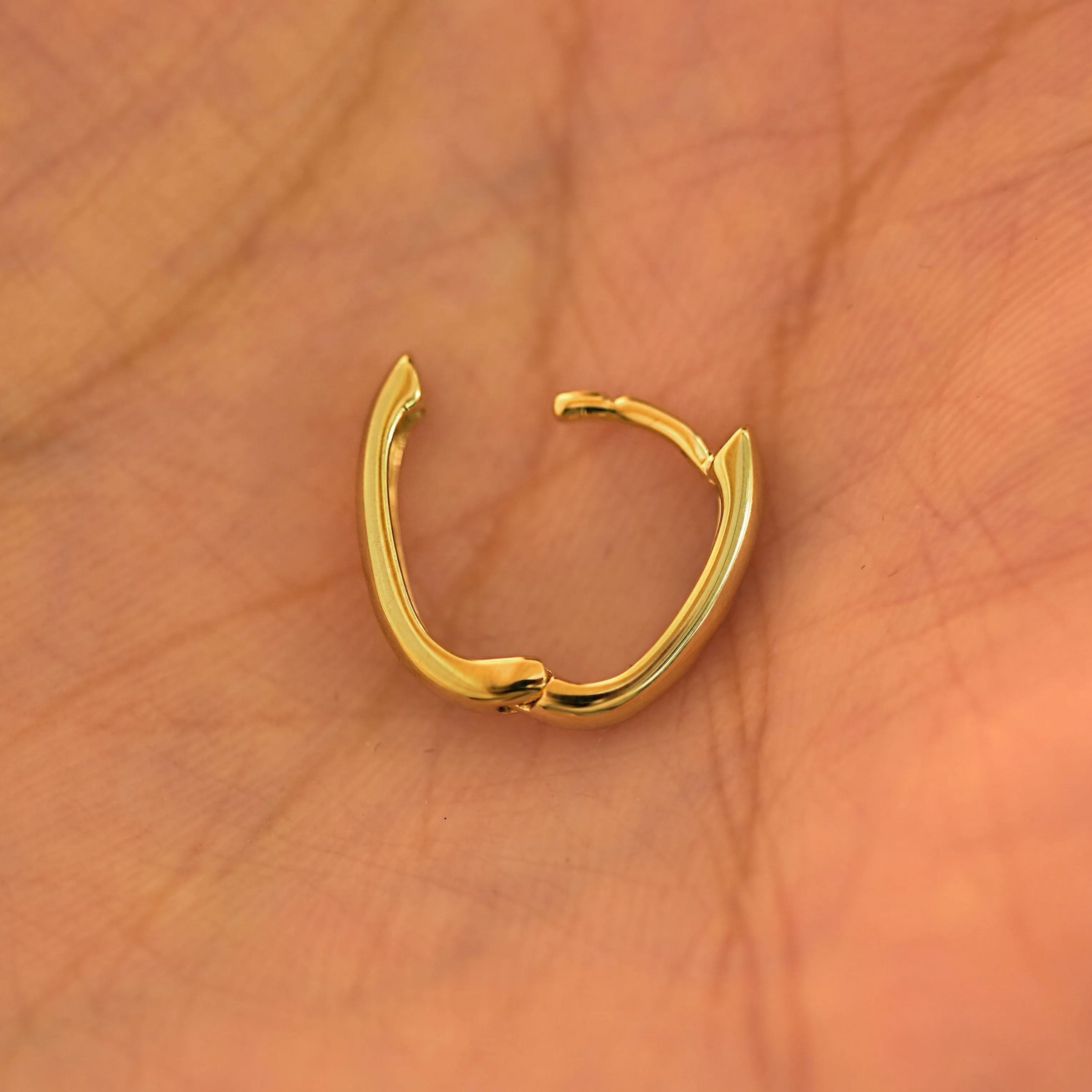 Thick Oval Huggie Hoops