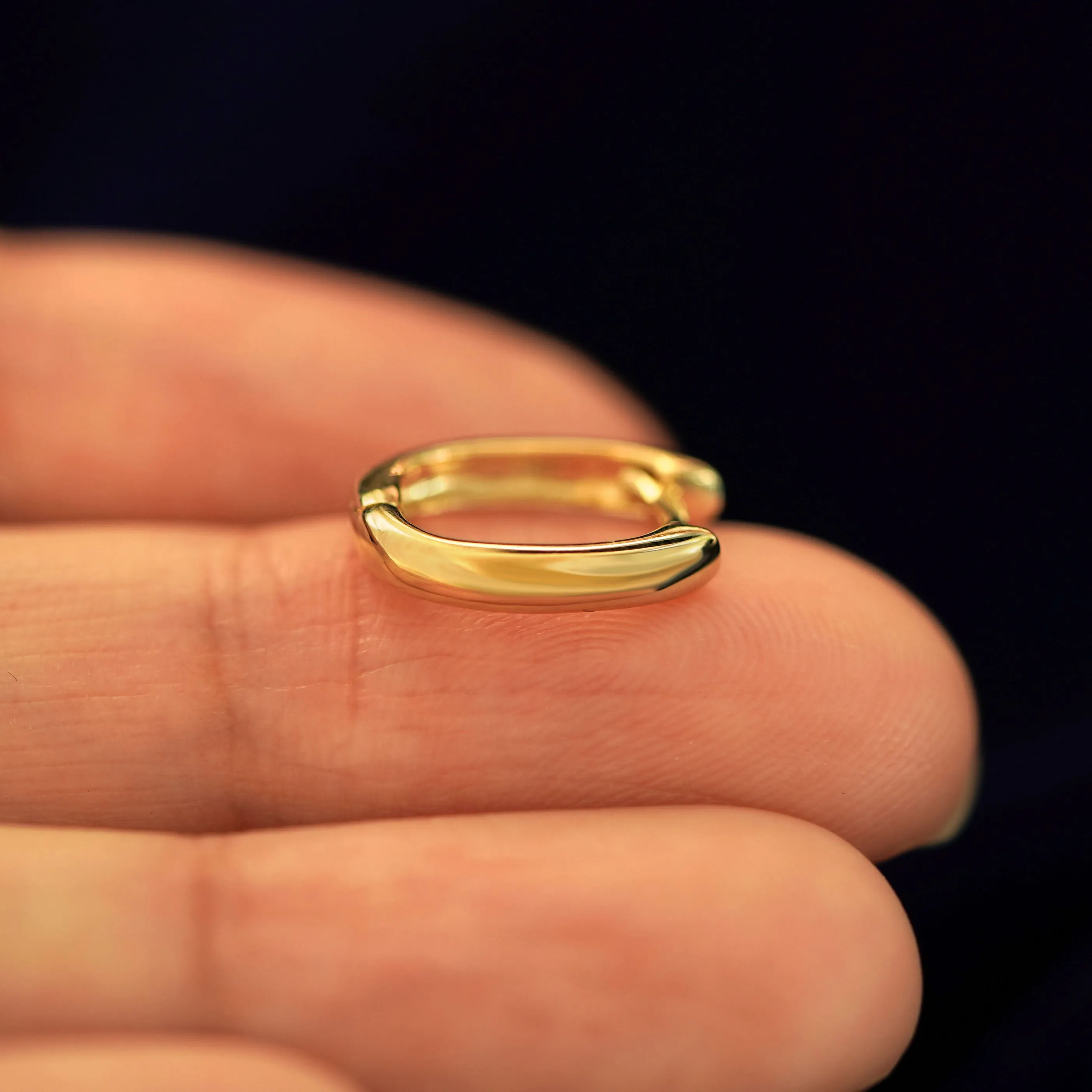 Thick Oval Huggie Hoops