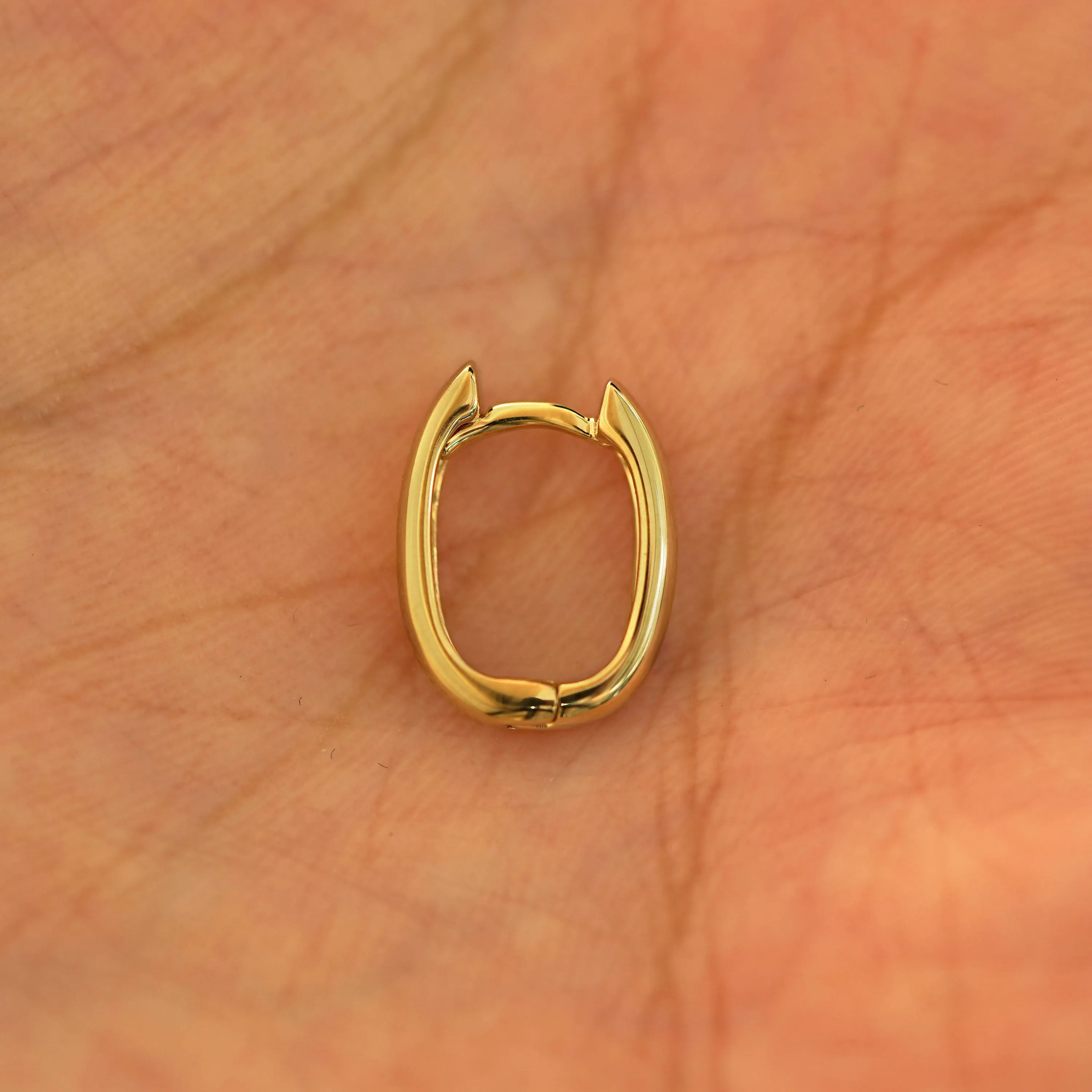 Thick Oval Huggie Hoops