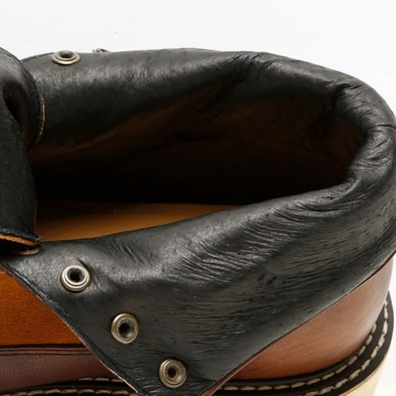 Vintage Safety Genuine Leather Ankle Boots Male